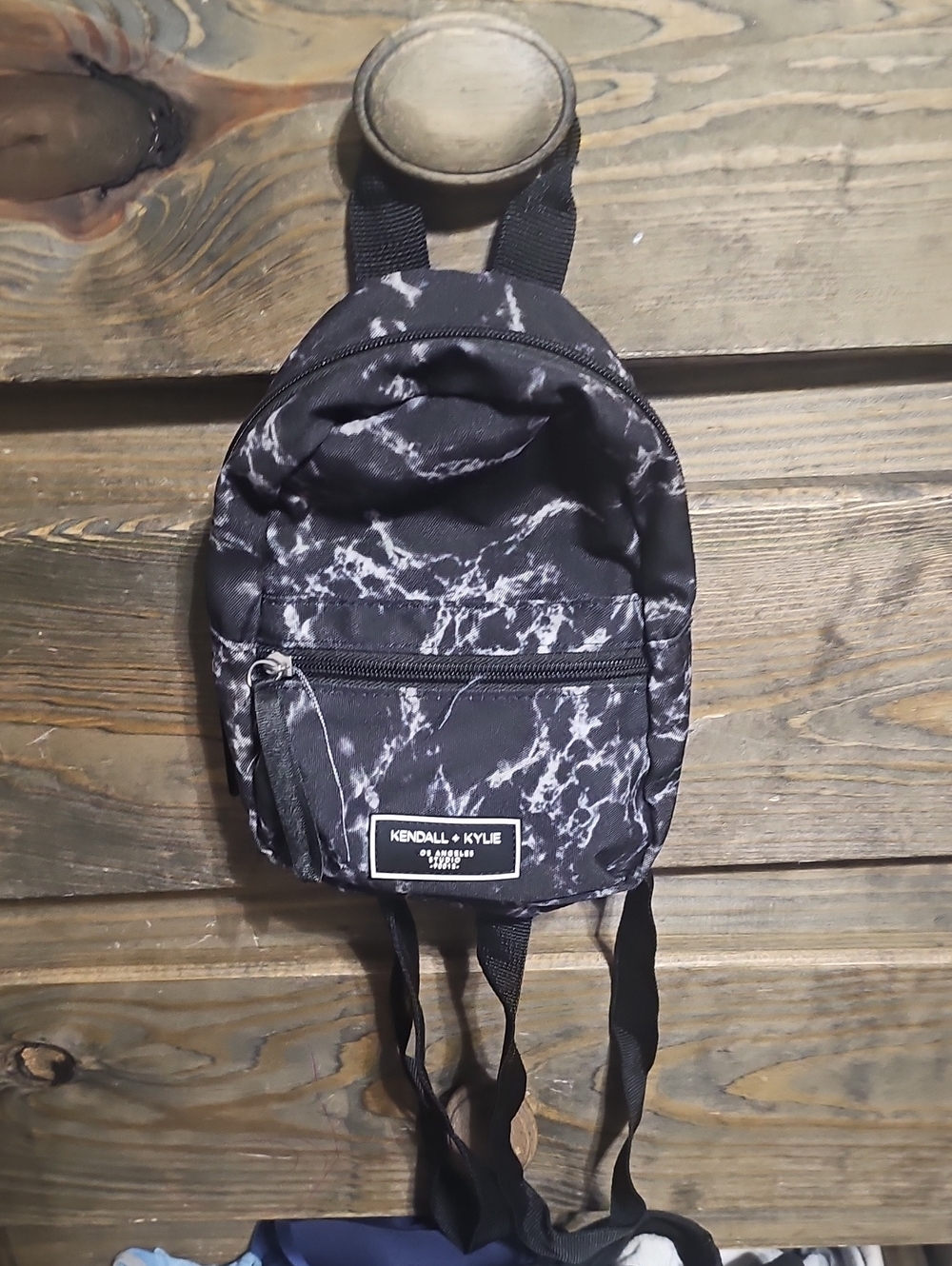 Kendall & Kylie Black and White Marble Mini Backpack